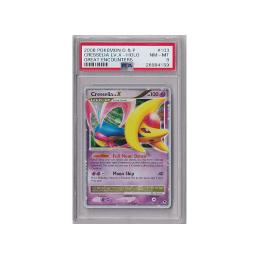 PSA 8 2008 POKEMON GREAT ENCOUNTERS CRESSELIA LV X